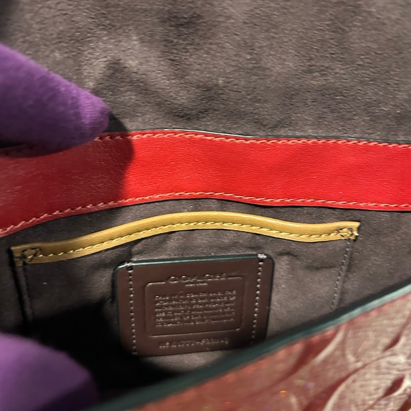 Coach Pouchette Crossbody Red Patent Leather Great condition Authentic Pre-owned - Picture 10 of 10